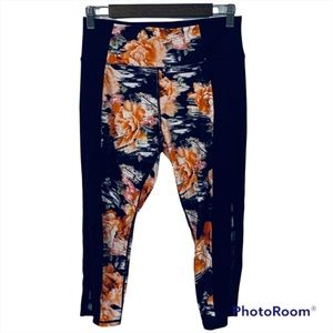 Betsey Johnson Give Love Get Love Navy Floral Yoga Pants Cut Out Women’s Size M